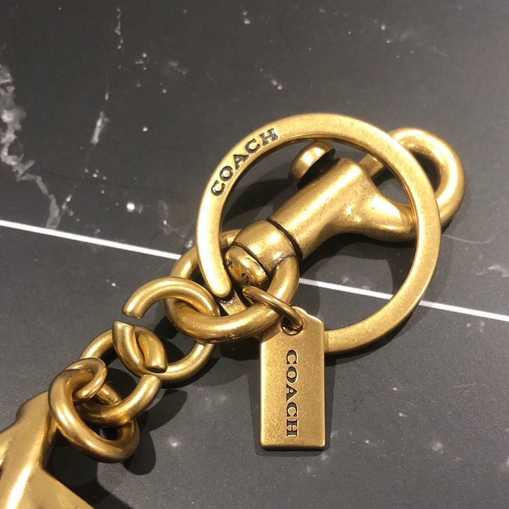 Coach Gold-Tone Keychain with Red Glitter Cherry Charms - Picture 2 of 4